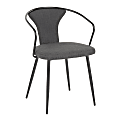 LumiSource Waco Upholstered Chair, Dark Gray/Black