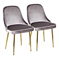 LumiSource Marcel Dining Chairs, Gold/Silver, Set Of 2 Chairs