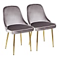 LumiSource Marcel Dining Chairs, Gold/Silver, Set Of 2 Chairs 1 thumbnail image