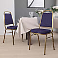 Flash Furniture HERCULES Series Trapezoidal Back Stacking Banquet Chairs, Navy/Gold, Pack Of 4 Chairs 1 thumbnail image