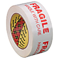 3M™ 3772 Printed Message Tape, 3" Core, 2" x 110 Yd., White/Red, Case Of 6