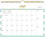 Blue Sky™ Day Designer Monthly Wall Calendar, 12" x 15", Rugby Stripe Mint, July 2021 To June 2022, 127373