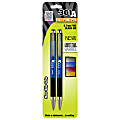 Zebra® 301A Retractable Ballpoint Pens, Fine Point, 0.7 mm, Blue Barrels, Black Ink, Pack Of 2