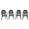 Flash Furniture 4 Pack Lourdes Indoor/Outdoor Commercial Thonet Bistro Stacking Chair with Arms, Black & White/Black Frame -4SDA6422ABKWBK 1 thumbnail image