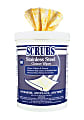 SCRUBS Stainless Steel Cleaner Towels, 70 Wipes Per Canister, Case Of 6 Canisters