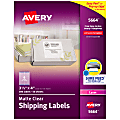 Avery® Matte Shipping Labels With Sure Feed® Technology, 5664, Rectangle, 3-1/3" x 4", Clear, Pack Of 300