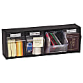 Deflecto Interlocking Horizontal Tilt Bin, 4 Bins, Medium Size, 8 1/8" x 23 5/8" x 6 5/8", Black/Clear 1 thumbnail image