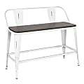 LumiSource Oregon Counter Bench, Vintage White/Espresso 1 thumbnail image