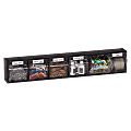 Deflecto Interlocking Horizontal Tilt Bin, 6 Bins, Small Size, 4 1/2" x 23 5/8" x 3 5/8", Black/Clear 1 thumbnail image