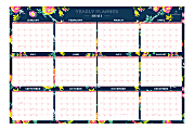 Day Designer® Laminated Monthly Wall Calendar, 36" x 24", Peyton Navy, January To December 2021, 103632-21