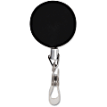 Advantus Premier Retractable Heavy Duty ID Reel With Badge Clip - Plastic, Steel - 12 / Box - Black, Silver