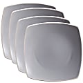 Hometrends Soho Lounge 4-Piece Square Stoneware Salad Plate Set, 7-7/16”, Gray 1 thumbnail image