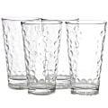 Gibson Home Great Foundations 4-Piece Tumbler Set, 16 Oz, Bubble Pattern, Clear
