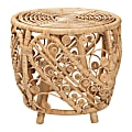 bali & pari Edena Modern Bohemian Rattan End Table, 18-1/2”H x 20-1/2”W x 20-1/2”D, Natural Brown