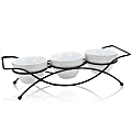 Gibson Elite Gracious Dining 4-Piece Serving Set With Metal Rack, White 1 thumbnail image