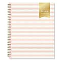 2024 Day Designer Weekly/Monthly Planning Calendar, 8-1/2" x 11", Ticking Stripe Blush, January To December