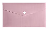 Divoga® Poly Button-Closure Envelopes, Check Size, Plum, Pack Of 5