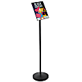 Azar Displays Floor Pedestal Frame Plastic Vertical/Horizontal Sign Holder, 51”H x 11”W x 11”D, Black 1 thumbnail image