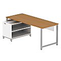 BBF Momentum 72" Desk With 24" Storage, 29 1/2"H x 73"W x 36"D, Modern Cherry, Premium Installation Service