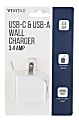 Vivitar USB-C And USB-A Wall Charger, White, NIL6004-WHT-STK-24