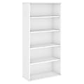 Bush Business Furniture Studio C 73"H 5-Shelf Bookcase, White, Standard Delivery