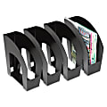 Office Depot® Brand Arched Plastic Magazine Files, Pack Of 4, Black