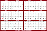 2026 SwiftGlimpse Yearly Erasable Wall Calendar, 36" x 54", White/Maroon, January To December 1 thumbnail image