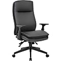 Lorell Soft High-back Executive Office Chair - Black Vinyl Seat - Black Vinyl Back - Black Frame - High Back - 5-star Base - Armrest - 1 Each