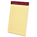 Ampad Gold Fibre Premium Jr. Legal Writing Pads - 50 Sheets - Watermark - Stapled/Glued - 0.28" Ruled - Ruled - 16 lb Basis Weight - 5" x 8" - Canary Paper - Chipboard Backing, Bleed-free, Micro Perforated - 1 Dozen