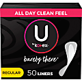 U by Kotex Barely There Panty Liners, Box Of 50 Liners