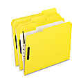 Oxford® 1/3-Cut Color Fasteners Folders, Letter Size, Yellow, Box Of 50