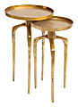 Zuo Modern Como Nesting Accent Tables, Round, Antique Gold, Set Of 2 Tables