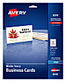 Avery® Printable Business Cards With Sure Feed® Technology For Inkjet Printers, 2" x 3.5", Ivory, 250 Blank Cards