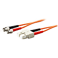 AddOn 1m SC (Male) to ST (Male) Orange OM1 Duplex Fiber OFNR (Riser-Rated) Patch Cable