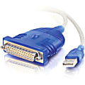 C2G 6ft USB to Serial Adapter - USB to DB25 Serial RS232 Cable - M/M - Serial adapter - USB - RS-232 - gray