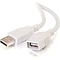 C2G 3m (10ft) USB Extension Cable - USB 2.0 A to USB A - M/F - Type A Male - Type A Female - 9.84ft - White 1 thumbnail image