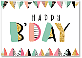 Viabella Birthday Greeting Card With Envelope, Happy B-Day, 5" x 7" 1 thumbnail image