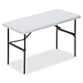 Lorell® Ultra-Light Banquet Folding Table, 4'W, Platinum