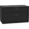 Lorell® 36"W 2-Drawer Lateral Credenza, Black