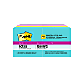 Post-it Super Sticky Notes, 1 7/8 in x 1 7/8 in, 8 Pads, 90 Sheets/Pad, 2x the Sticking Power, Supernova Neons Collection