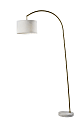 Adesso Chrystie Arc Floor Lamp, 83-1/2”H, White Shade/White Marble Base 1 thumbnail image