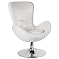 Flash Furniture Egg Side Faux Leather Reception Chair With Bowed Seat, White LeatherSoft 1 thumbnail image