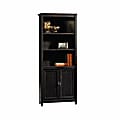 Sauder® Edge Water 71 7/8"H 5-Shelf Cottage Library With Doors, Black/Dark Finish, Standard Delivery 1 thumbnail image