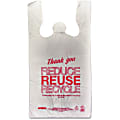 Unistar Plastics Thank You Eco-friendly Bag - 11.50" Width x 21.50" Length x 6.50" Depth - 47 mil (1194 Micron) Thickness - Red - Plastic - 1000/Carton 1 thumbnail image