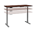 Bush Business Furniture Move 60 Series 72"W x 30"D Height Adjustable Standing Desk, Harvest Cherry/Cool Gray Metallic, Standard Delivery