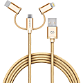 Naztech Braided 3-In-1 Hybrid Lightning And USB Cable, 6', Gold 1 thumbnail image