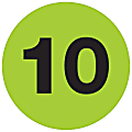 Tape Logic® Permanent Inventory Labels, DL1351, Number 10, Round, 3", Fluorescent Green, Roll Of 500 1 thumbnail image