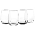 Martha Stewart 4-Piece Stemless Wine Glass Set, 19 Oz, Clear