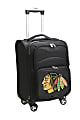 Denco ABS Upright Rolling Carry-On Luggage, 21"H x 13"W x 9"D, Chicago Blackhawks, Black