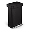 simplehuman Rectangular Step Can With Liner Pocket, 12 Gallons, Matte Black Steel 1 thumbnail image